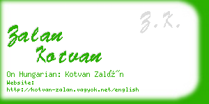 zalan kotvan business card